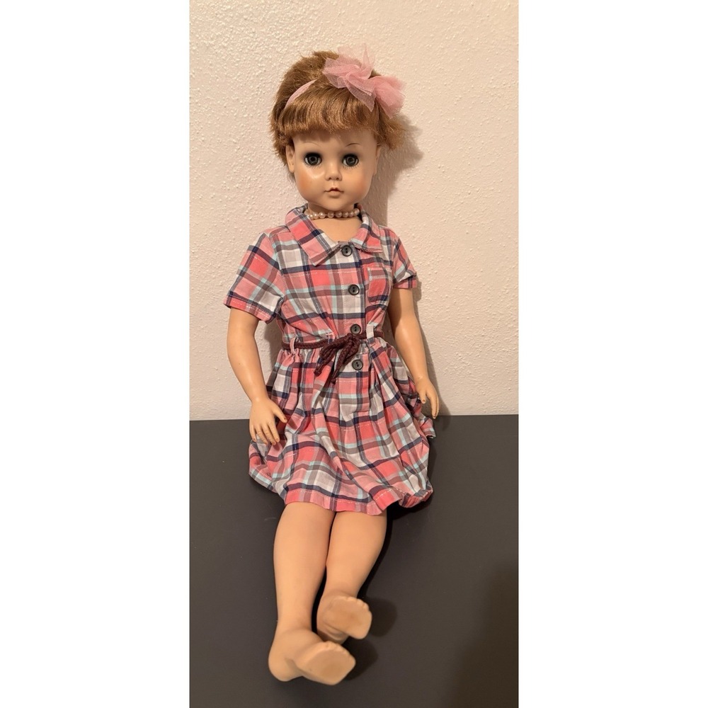 Vintage Very Rare 27" Doll Blinker Rubber Body 1950's Original Clothes No Shoes